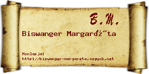 Biswanger Margaréta névjegykártya